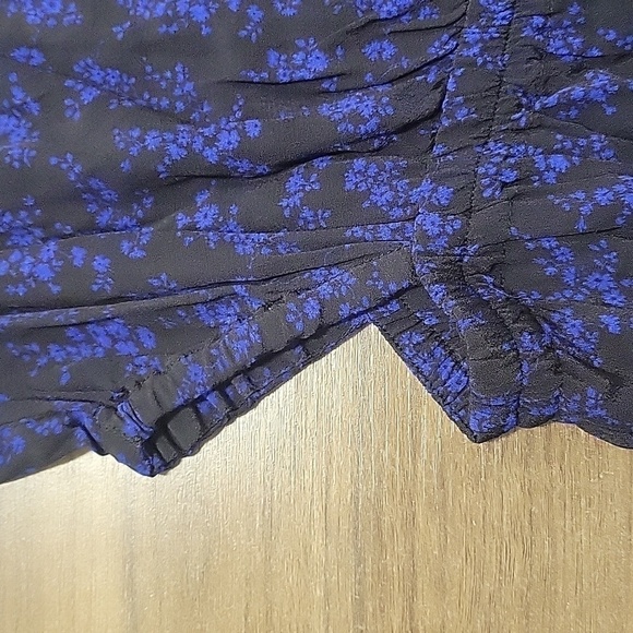 GAP Women’s LENZING ECOVERO Cutout Floral Blue/Black Midi Dress NWT-Size XL - Picture 12 of 17